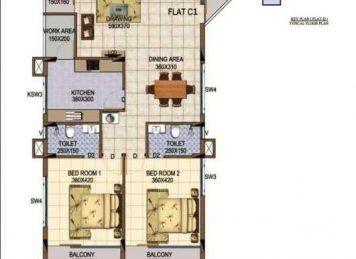 kalyan Marvella 2 Bedroom plan