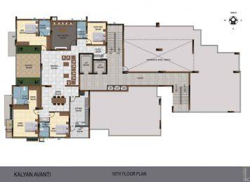 Kalyan Avanti 3 Bedroom floor plan Layout