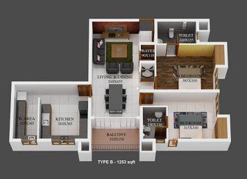 Kalyan heritage 2Bedroom unit Plan