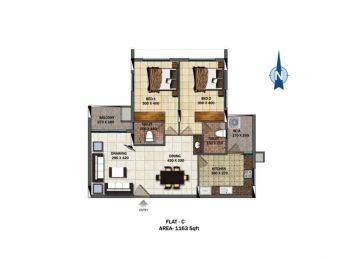 Kalyan Nexus 2 Bedroom floor plan