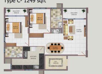 Kalyan Uptown 2 Bedroom floor plan