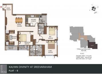 kalyan divinity 3 Bedroom floor key plan