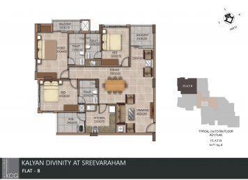 kalyan divinity 3 Bedroom floor key plan