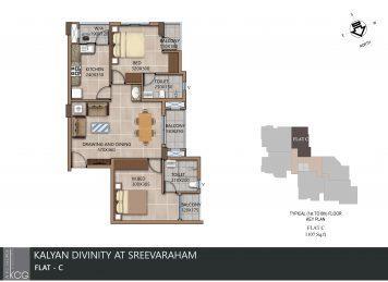 kalyan divinity 2Bedroom floor key plan