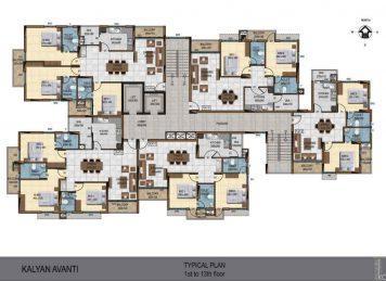 Kalyan Avanti 3Bedroom floor plan Layout