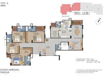 Kalyan Meridian 4 Bedroom floor plan
