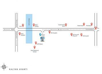 Location Map of Kalyan Avanti Trivandrum