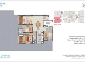 Kalyan gateway 3 Bedroom floor plan