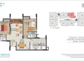 Kalyan gateway 2 Bedroom floor plan