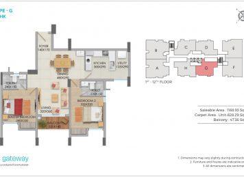 Kalyan gateway 2 Bedroom floor plan