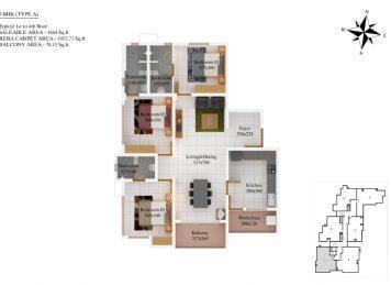 Kalyan Credenz 3BHK floor plan layout