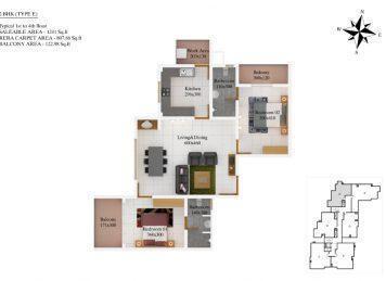 Kalyan Credenz 2BHK floor plan layout