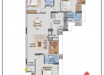 Kalyan Legacy 3 Bedroom floor plan